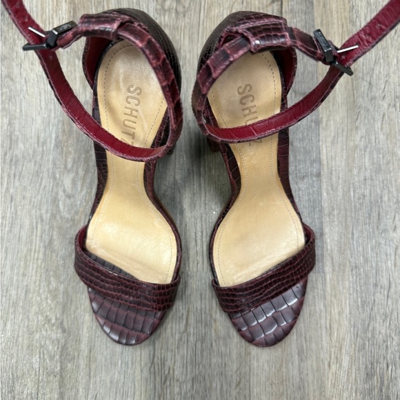 SCHUTZ Shoes - Schutz Women's Burgundy Croc-Embossed Heels